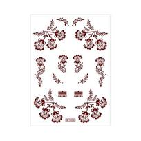 Henna Tattoo Stickers, Red Brown Waterproof Lace Temporary Tattoos, Indian Mehndi Body Art for Hands Feet, Festival Makeup N