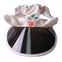 Yousheng Pet Sun Visor Hat, Summer Floral Cat Cap with Ear Holes, Adjustable Wide Sunshade Brim Hat with Cute Rabbit Ears for Cats Dogs Outdoor S geltona