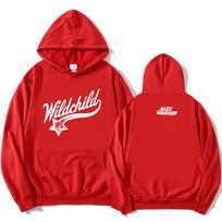 Alex Warren WILDCHILD Hoodies Ilgomis Rankovėmis Laisvalaikio Moteriški/Vyriški Džemperiai Vilnos Minkšti Unisex Streetwear Grafiniai Merch Spausdinti Drabužiai XS red