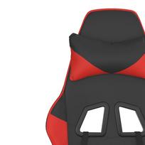 vidaXL Gaming Chair with Massage Function & Footrest Black & Red PU Leather
