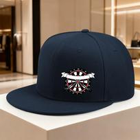 Dartboard Graphic Print Flat Brim Snapback Cap Polyester Adjustable Casual Baseball Hat Adult One Size black