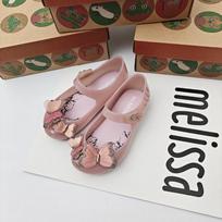 Nauji Melissa želė batai Vaikų basutės Žuvies burnos basutės su kaspinėliu Mergaičių paplūdimio batai Kvapūs batai US10=17CM rožinė raudona spalva