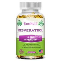 Ultra Strength Resveratrol Supplement for Heart Health Immune Function and Brain Support, 120 Veggie Capsules 120PCS
