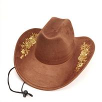Embroidered Flower Jazz Hat Unisex Retro Western Cowboy Cap Outdoor Vintage Fedora M 56-58cm ruda