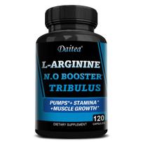 L-Arginine and Tribulus Terrestris Complex N.O Booster for Muscle Function and Stamina Support 120PCS