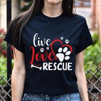 Live love rescue - dog adoption Unisex t-shirt gift black navy dark heather 3XL
