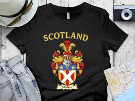 Walker Scotland Clan Crest Surname Family Shield T-Shirt 3XL