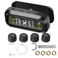 Solar TPMS With 4 External Sensors Car Tyre Pressure Monitor Intelligent Tire Pressure Monitoring System Temperature Warning Fuel Save 1 set