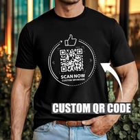 Personalizuotas QR kodas nuskaityk mane T-shirt Custom Interaktyvus socialinės medijos nuorodos viršus 3XL black