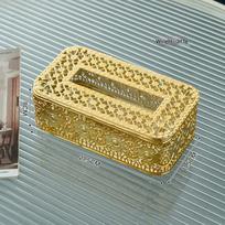 Iron Hollowed out Metal Tissue Box Holder Household Tissue Storage Box Living Room Study Bedroom Kitchen Home Decoration Box lij