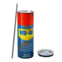 20oz WD40 Mechaniko aliejaus vakuuminė stiklinė Nerūdijančio plieno dvigubos sienelės izoliuotas puodelis su dangteliu šaltiems ir karštiems gėrimams Kavos puodelis su spaudiniu 20 OZ