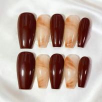 French Tip Press-On Nails Medium Length Acrylic Nail Tips Women Men Teens Natural Look Reusable Manicure Set Medium-Length French Style Press-On Nails