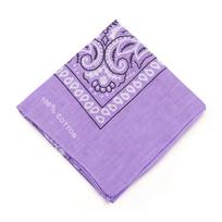 Neck Scarf Handkerchief 100% Cotton Paisley Bandana Wristband Printed Square Scarves Hair Band 1PC-purple
