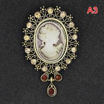 S Cameo vintažinės sagės moterims Queen's Cameo Beauty