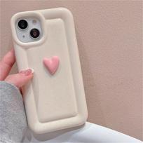 Korėjietiškas mielas kviečių raštas 3D Love Heart Candy Color telefono dėklas, skirtas iPhone 14 13 12 11 Pro Max Plain smūgiams atsparus minkštas dangtelis Funda For iPhone 13