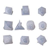 10 Pcs/Set Transparent Epoxy Mold UV Resin DIY Dice Mould Crafts Making Molds