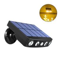 Galingi sauliniai apsaugos LED žibintai lauko dekorui, jutiklis, judesio 3 režimai, gatvės vandeniui atsparus žibintas, sieninis naktinis darbo žibintas sodui 1PC-warm light