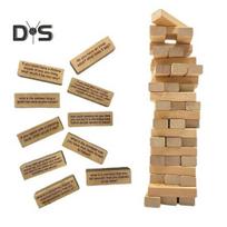 54 vnt./rinkinys Krintantis bokštas kaladėlės gėrimo žaidimas Medinis kelių žaidėjų Suaugusiųjų interaktyvus statybinis blokas Stacking gėrimo žaidimas Vakaro vakarėlio būtiniausi dalykai A