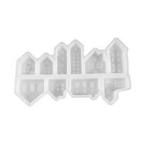 Silicone Molds House Candle Molds for Casting Creative House Molds with Window Epoxy Resin B white