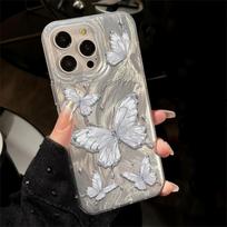 Plunksnų telefono dėklas, skirtas iPhone 11 13 16 Pro Max iPhone 14 15 Pro Max 12 13 Pro Max 16 Samsung S24 FE A55 A05S A54 S22 A15 S23 A12 A52S A34 A05S A14 iPhone 11 gryna