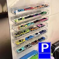 Skaidri akrilinė automobilio vitrina vaikų žaislinių automobiliukų modeliams, žaislų spintelės stovas, apsaugantis nuo dulkių, automobilio sieninis laikiklis