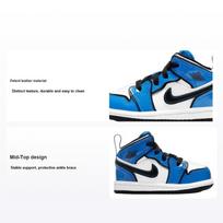 Air Jordan 1 Mid SE TD Signal Blue Kūdikio sportbačiai Balti Juodi BQ6933-402 25