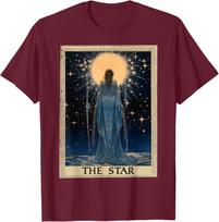 The Star Tarot Card Graphic Tee Vintage Style Astrology Celestial Print Men's Short Sleeve T-Shirt S