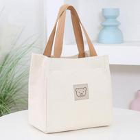 Able Canvas Bag Handbag Bento Lunch Box Small Cloth Bag Hand Held smėlis