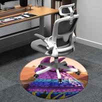 Llama Pinata,Fortnite Llama Chair mat Round Rug Office carpet, Machine Washable, Non slip, Suitable for Living Rooms, Bedrooms 80cm