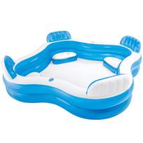 INTEX Swim Center Šeimos poilsio baseino pripučiamasis čiužinys, kvadratinis, daugiaspalvis, 229 x 229 x 66 cm, 56475 [Oficialus Japonijos produktas]