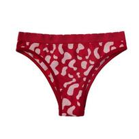 Seamless No Show Thong for Women Milk Cow Print Stretch Breathable Underwear Sexy Mid Rise T-Back Panties XL raudona