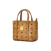 MCM Konjako spalvos Visetos monogramos mini rankinė su auksine logotipo plokštele ir nuimamu dirželiu kasdieniam ir laisvalaikiui Basic Set (Bag+Dust Bag) gray