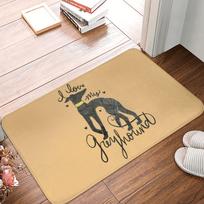 Greyhound Whippet Šuo Sode Prie Namų Durų Grindų Įėjimo Kilimėlis Lauko Greitasis Šuo Virtuvės Vonios Kambario Durų Kilimėlis Sodo Kilimas 40cmx60cm white