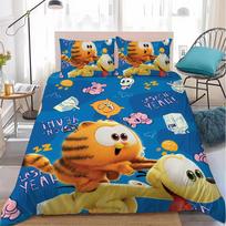 Animacinis filmas Garfieldas Filmas Mielas Antklodės Užvalkalų Rinkinys Namų Stiliaus Patalynė Minkštas Skalbiamas Medvilninis Lovos 3 Dalių Rinkinys Studentų Bendrabučio Dovana 135x200cm