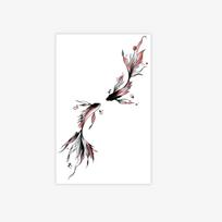 Gentle Feng Shui Ink Koi Tattoo Sticker, New Chinese Line Advanced Sense Disposable Waterproof Arm Sticker 12*19