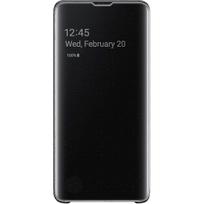 Suderinama su Samsung Galaxy S10 Skaidrus View Folio dėklas Priekinis atverčiamas dizainas Klasikinis juodas