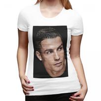Christiano Ronaldo TShirt for Women Round Neck Streetwear T Shirts Womens Tees Short Summer Clothes Tops S