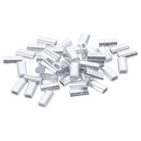100 vnt. aliuminio movės 0,8/1,0/1,2/1,5/2,0/3,0 mm ovalios presavimo movės sidabrinės spalvos žvejybos valo vamzdeliai Žvejyba white