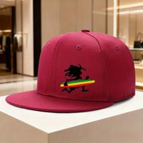 Rastafarių banglentininko silueto plokščiu snapeliu Snapback kepurė Reguliuojama beisbolo kepurė Gatvės stiliaus vasaros būtinybė One Size