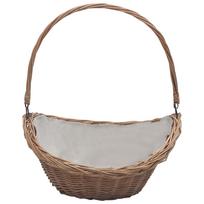 vidaXL Wicker Basket with Handle 57 * 46 * 52 cm Brown Willow