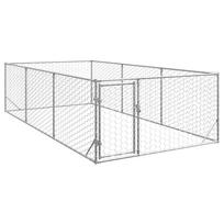 Outdoor Dog Kennel with Door 2x4x1 m Galvanized Steel