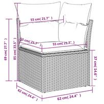 13 pc Garden Sofa Set with Cushions Black Poly Rattan