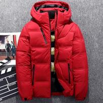 Žieminė striukė, Vyriški, balti pūkai, viršutiniai drabužiai, parkas, šiltas, paltas, Veste Homme, Vinter Jakke M raudona