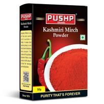 Pushp Brand Kashmiri Red Chilli Powder Authentic Indian Spice For Rich Color And Flavor 50g Pack Of 1 Natural Taste