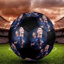 C Ronaldo salės futbolo kamuolys Spalvingas Mašininio siuvimo PVC Dydis 5 Komandinėms treniruotėms, varžyboms Paruoštas Patvarus Aukšto atšokimo Šauni sporto dovana