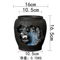 Retro Creative New Chinese Succulent Flower Pot Resin Landscaping Decorative Desktop Indoor Balcony Potted Plant Wenzhu Bonsai as shown in the picture gray