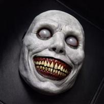 Kalėdinė zombio kaukė - Baisaus klouno ir demono dvipusio veido dizainas, lengva, pralaidi orui, cosplay'ui balta