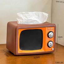Retro Tv Tissue Box Home Living Room Paper Box High End Coffee Table Desktop Multifunctional Napkin Storage Box