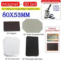 Pasidaryk pats šaldytuvo magnetukų gaminimo dalys 80x53mm 50 rinkinių Šaldytuvo magnetukai Ženkliuko mygtukas Eksploatacinės medžiagos metalinių mygtukų gaminimo įrenginiui