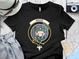 Clan Wood Tartan Crest Defend Motto T-Shirt Sweatshirt 2XL